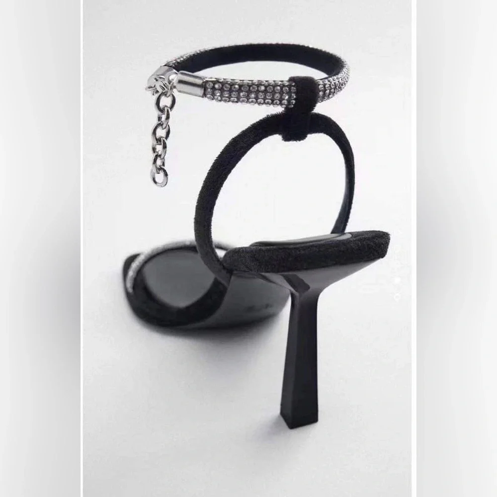 ZARA HIGH-HEEL STUDDED‎ SANDALS